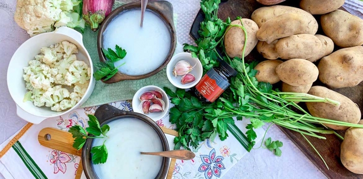 Zuppa cremosa di Cavolfiore e Ginkgo