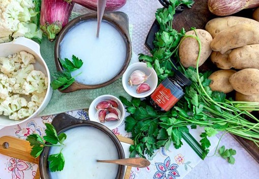Zuppa cremosa di Cavolfiore e Ginkgo